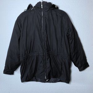 Obermeyer Northern Lights Womens Size 14 Black Faux Fur Hooded Ski Jacket Coat